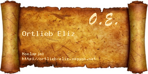 Ortlieb Eliz névjegykártya